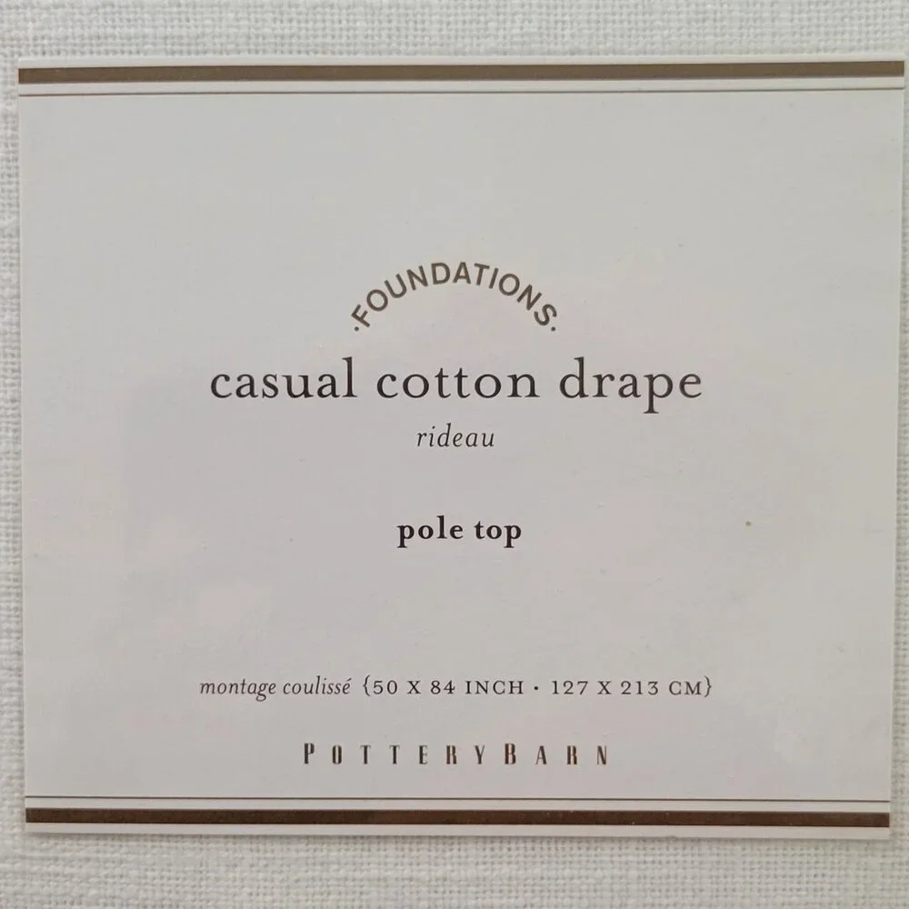 Pottery Barn Foundations Casual Cotton Drape Pole Top 50